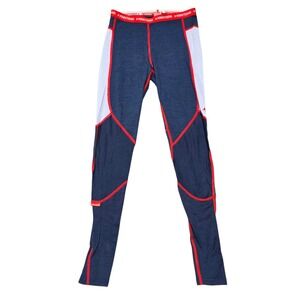 Kari Traa Wool Base Layer Leggings Women's Small S Athletic Red Blue Gray